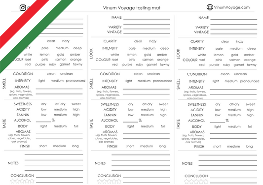 Free wine tasting sheet